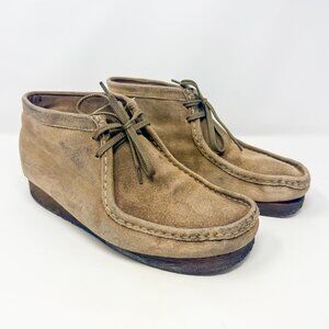 Clarks Original Wallabee Boots Men's 10.5 Beige Suede Chukka Shoe Crepe Sole